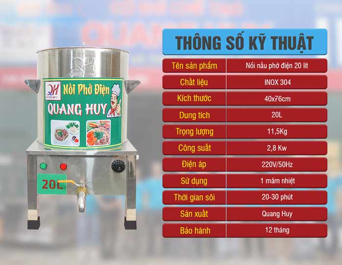 Nồi phở điện 20l