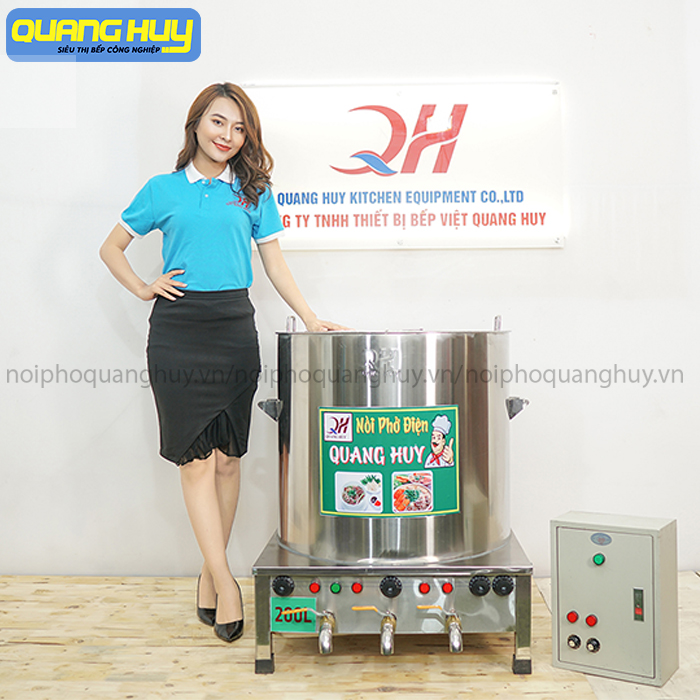 Quang Huy sản xuất, phân phối nồi phở điện 200L trên Toàn Quốc