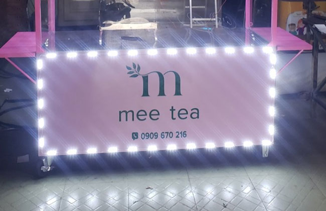 Dề can dán xe đẩy trà sữa Mee Tea