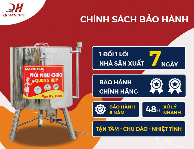 Bảo hành nồi điện nấu cháo 40L Quang Huy