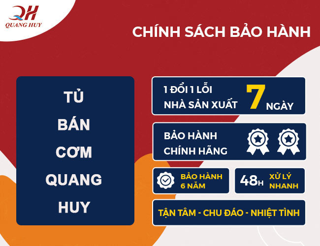 Bảo hành tủ bán cơm Quang Huy