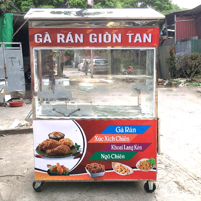Xe đẩy bán gà rán Quang Huy
