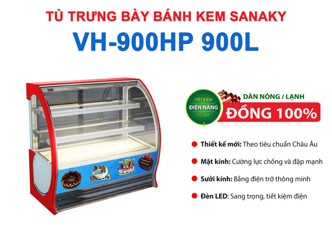 tủ bánh kem sanaky VH-900HP 900L