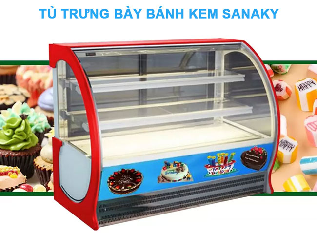 tủ trưng bày bảo quản bánh kem Sanaky